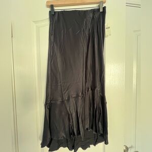 Anthropologie black slip skirt size S